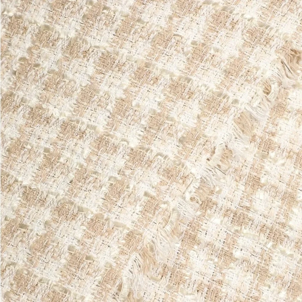 Lulus Preppy Reputation Ivory Plaid Tweed Faux-Wrap Mini Skirt - Picture 5 of 5